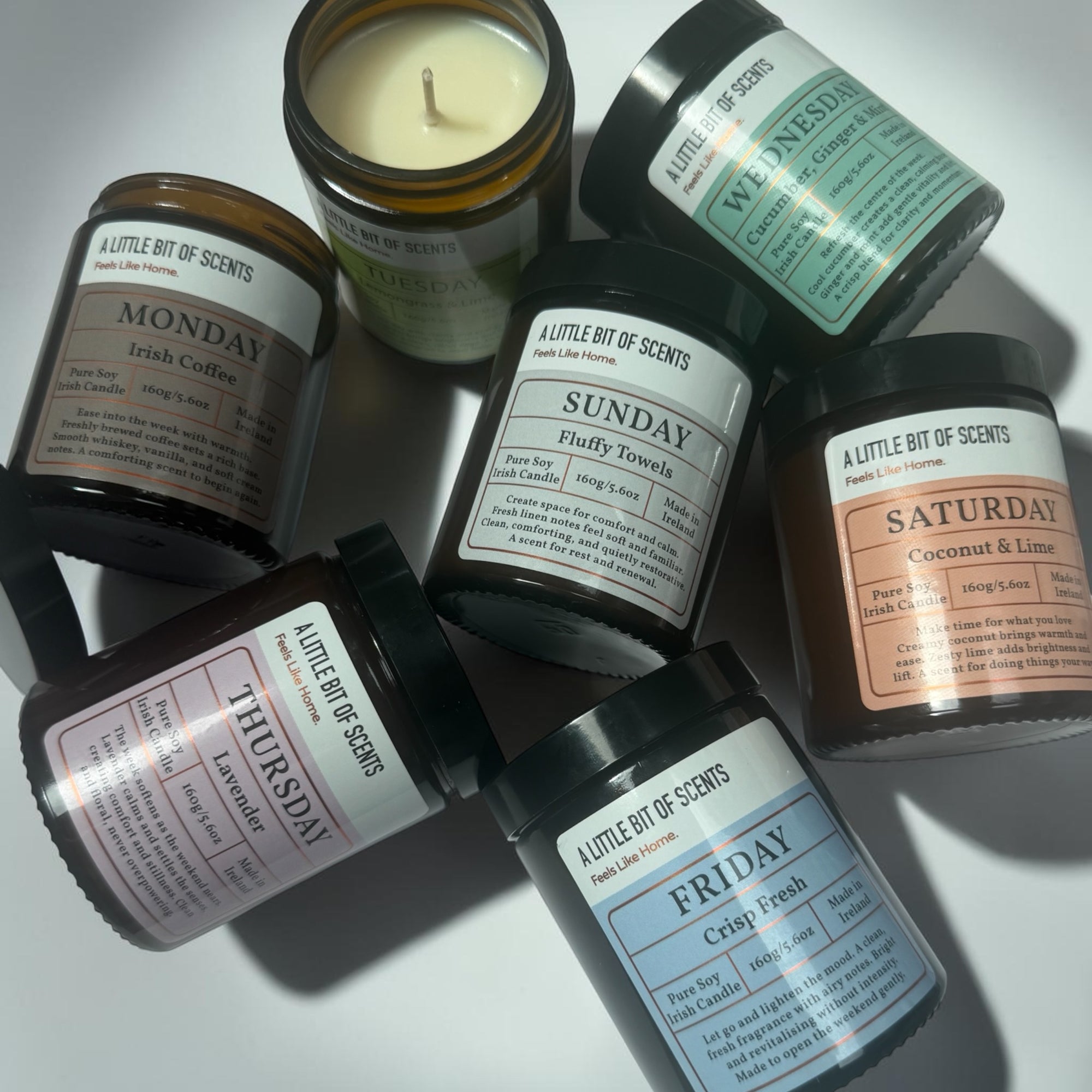 Seven Scents Candle Collection. A fragrance for every day of the week