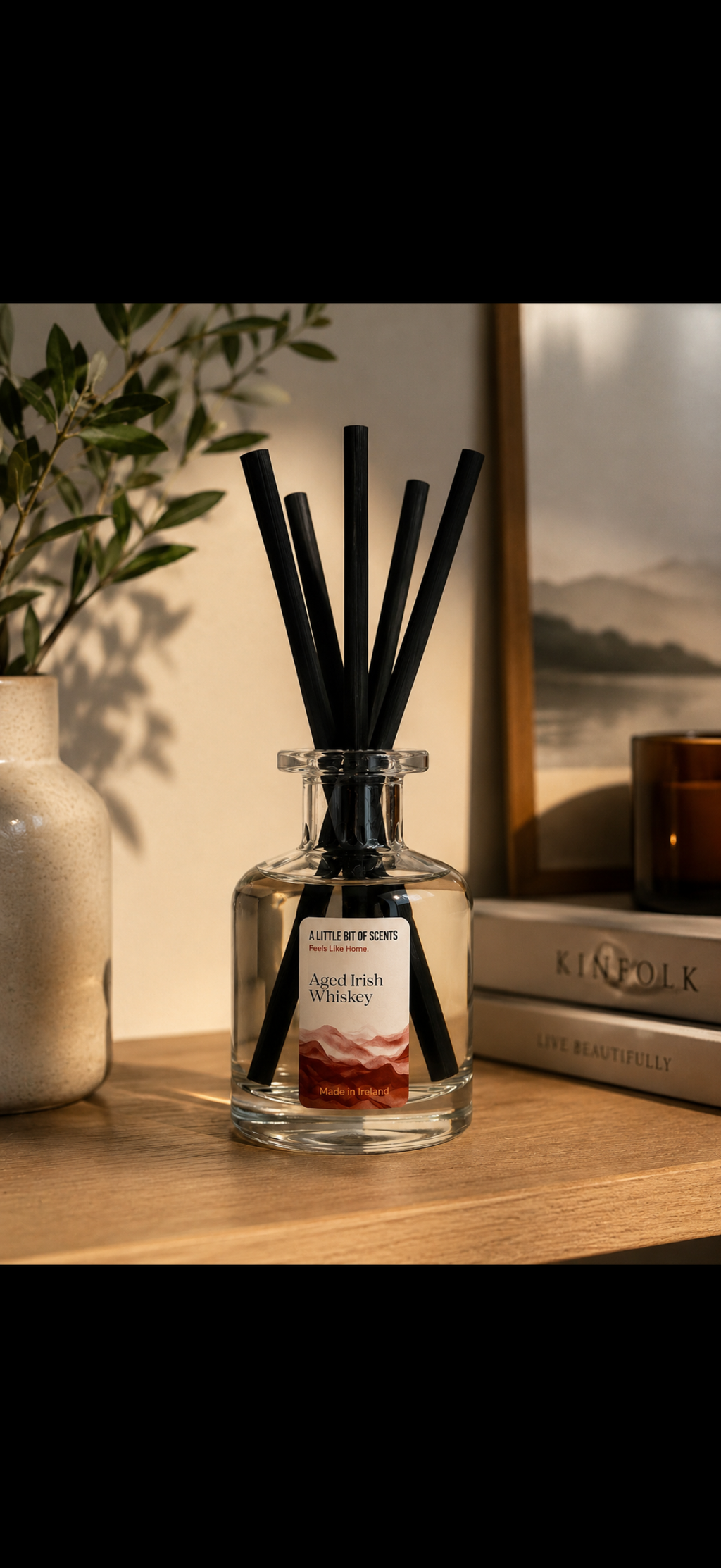 Aged Irish Whiskey Whispers Reed Diffuser