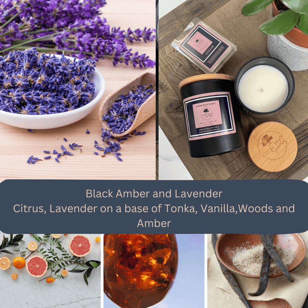  Black Amber and Lavender Soy Wax Melt