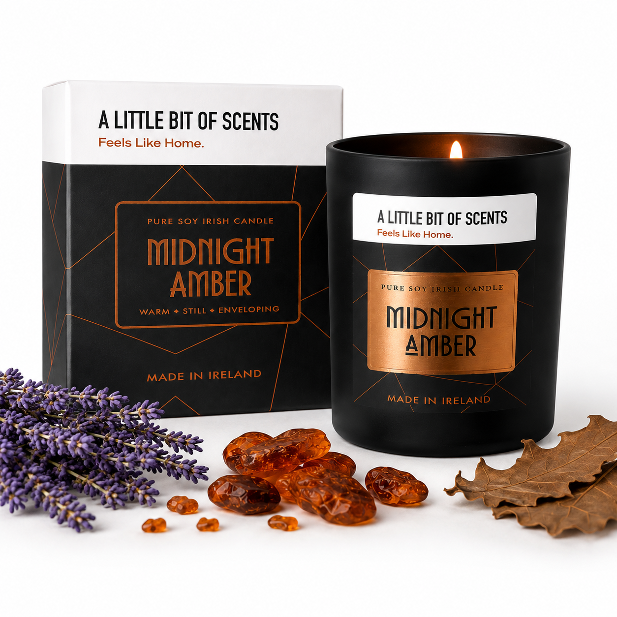 Midnight Amber & Lavender Scented  Candle