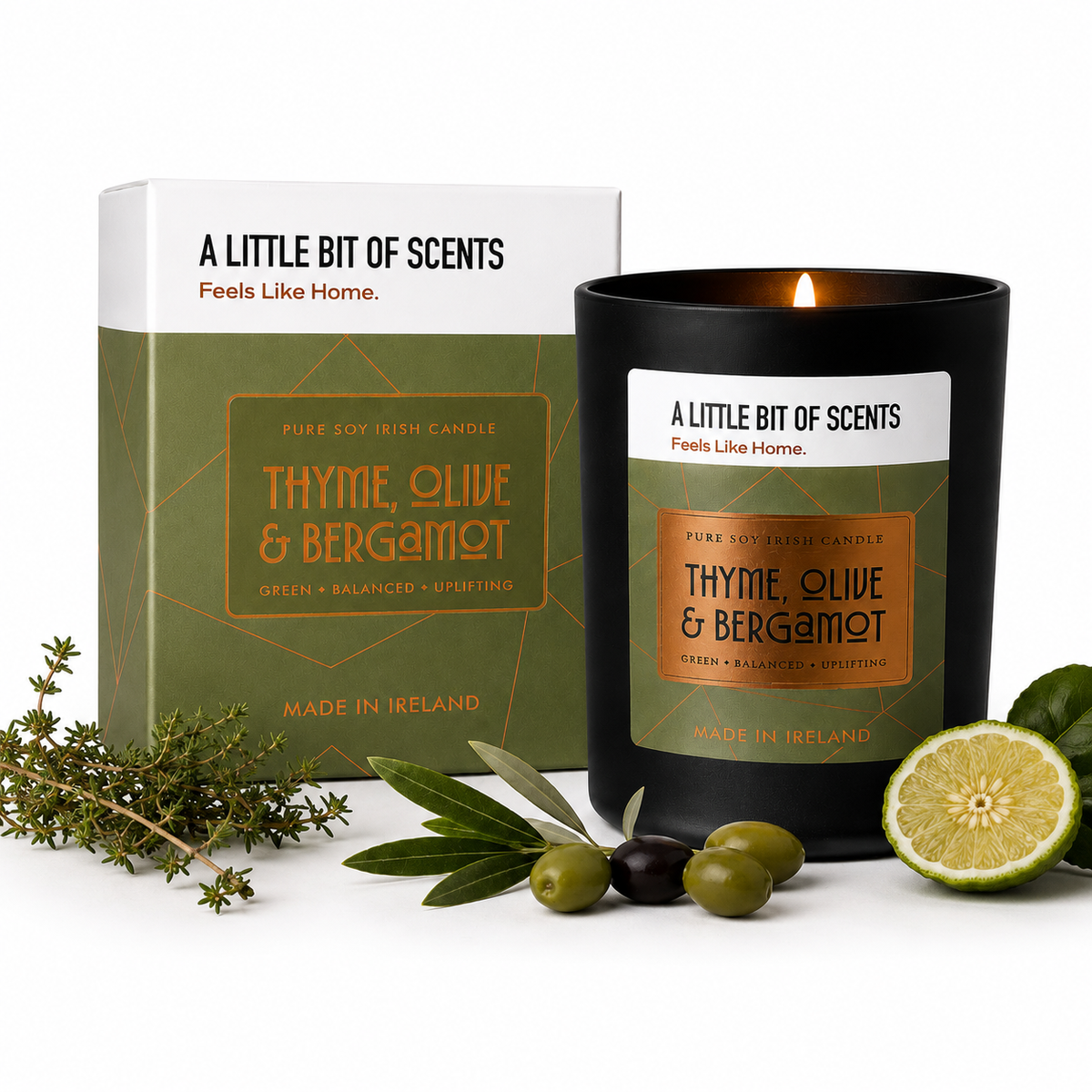 Mediterranean Thyme Olive & Bergamot Scented Candle