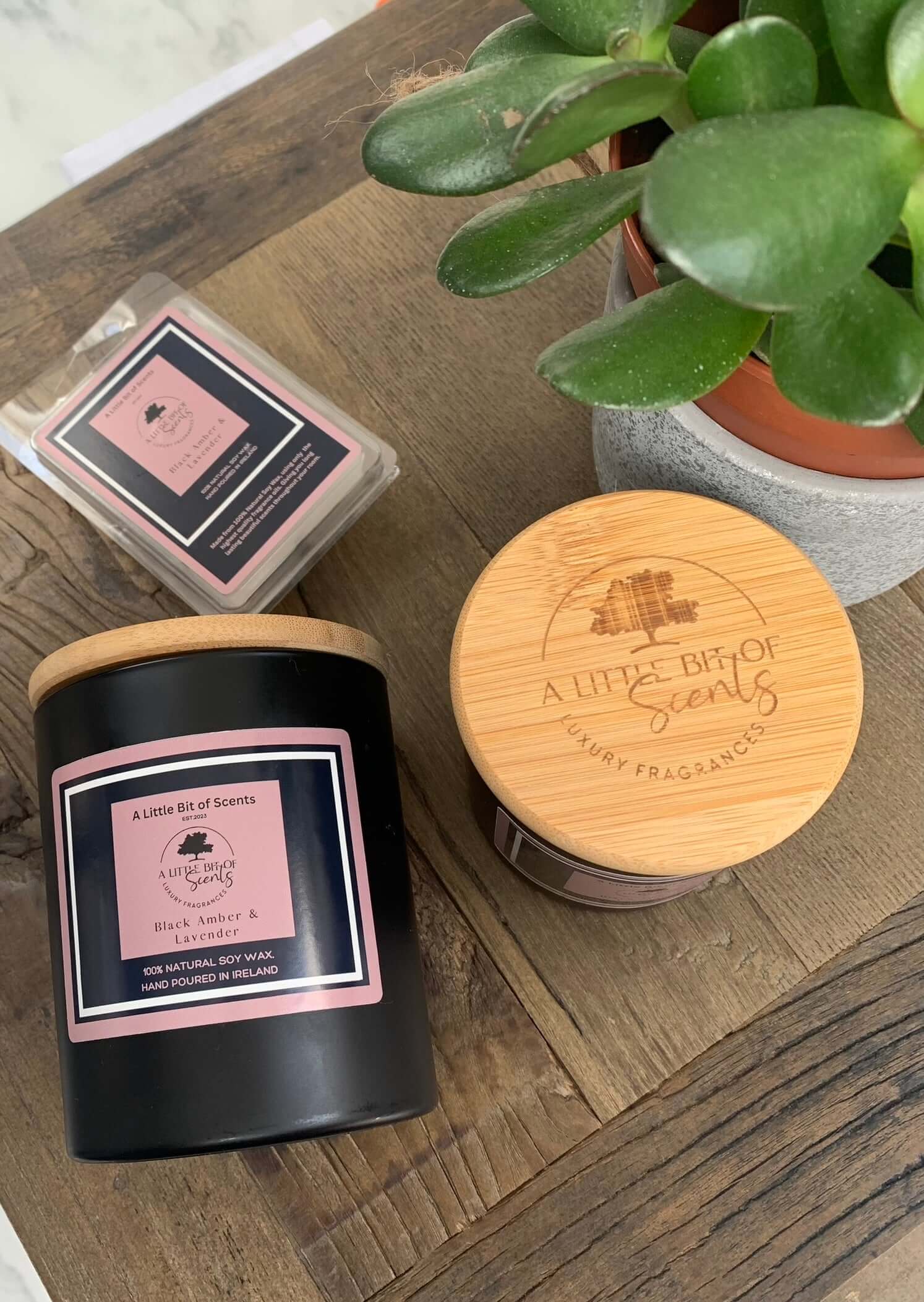  Black Amber and Lavender Soy Wax Melt