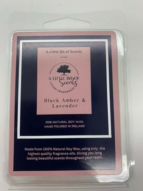  Black Amber and Lavender Soy Wax Melt